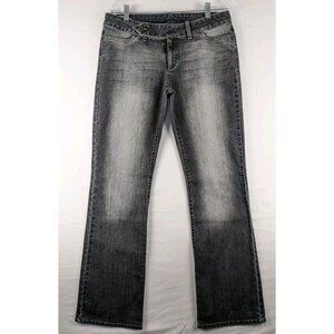 Mavi Jeans Womens 32x34 Black Gray Denim ELISA Flare Low Rise Whiskered Jeans